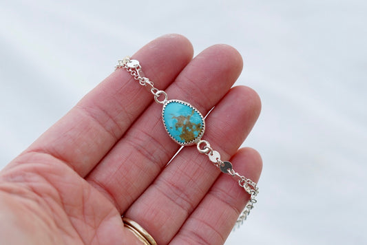 Boho Turquoise Anklet (Sonoran Gem)