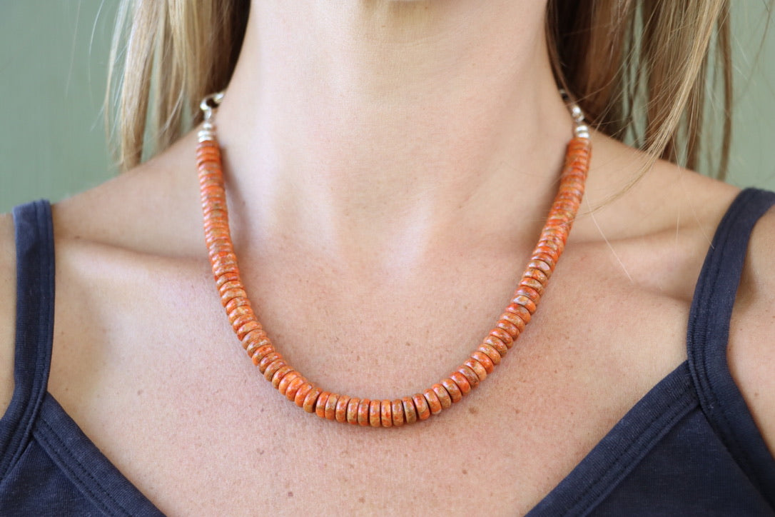 Beaded Necklace (Apple Coral)