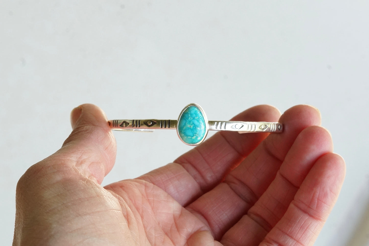 Stamped Cuff Bracelet (Emerald Valley)