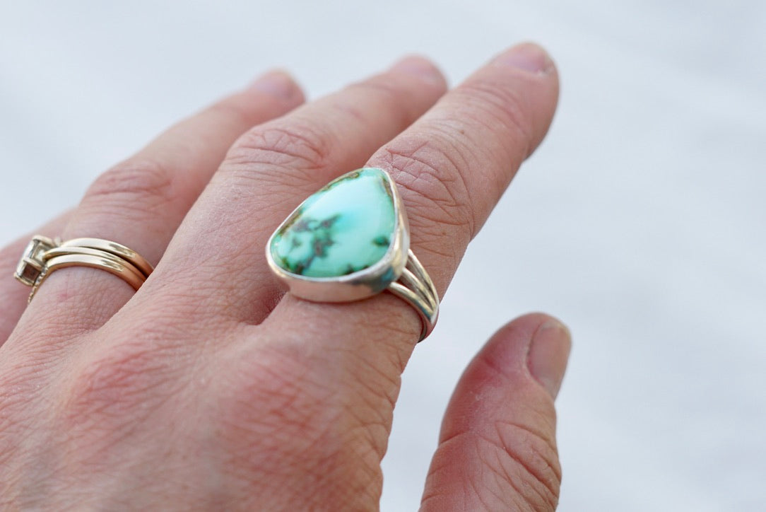 Sterling Silver & Sonoran Mtn Turquoise Ring (Size 8.5)