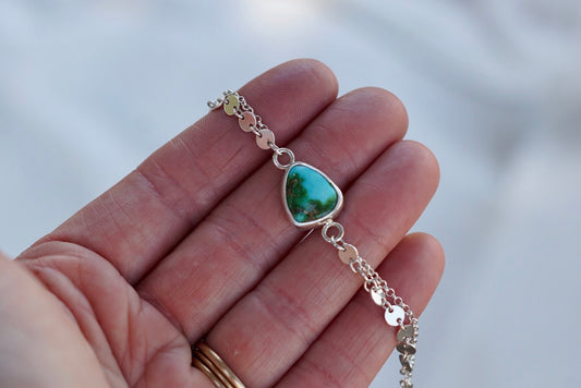 Boho Turquoise Anklet (Sonoran Gold)