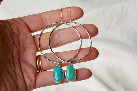 Hammered Organic Hoops (Sonoran Gem)