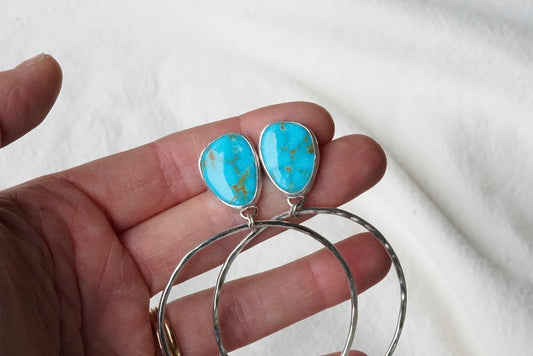 Hammered Organic Hoops (Royston)