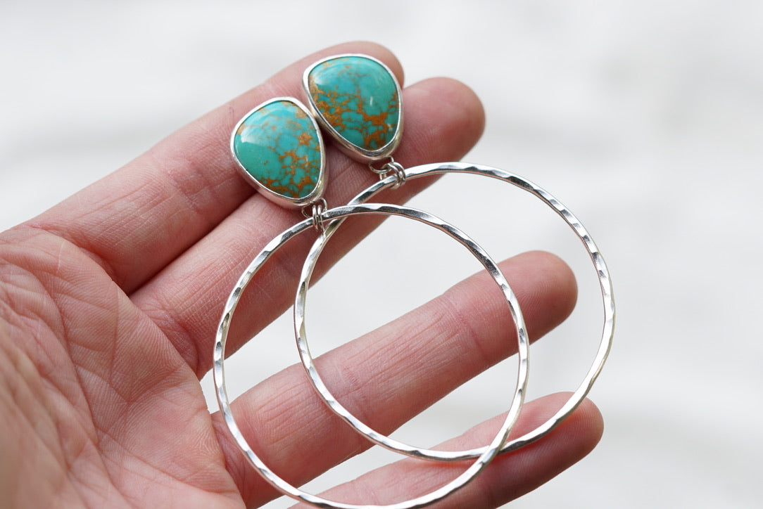 Hammered Organic Hoops (Sonoran Gem)