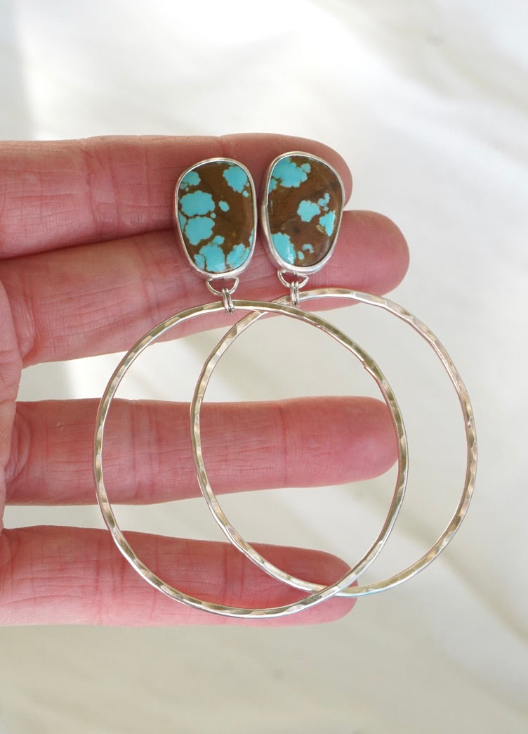 Hammered Organic Hoops (Royston)