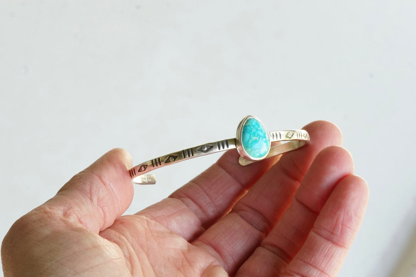 Stamped Cuff Bracelet (Emerald Valley)