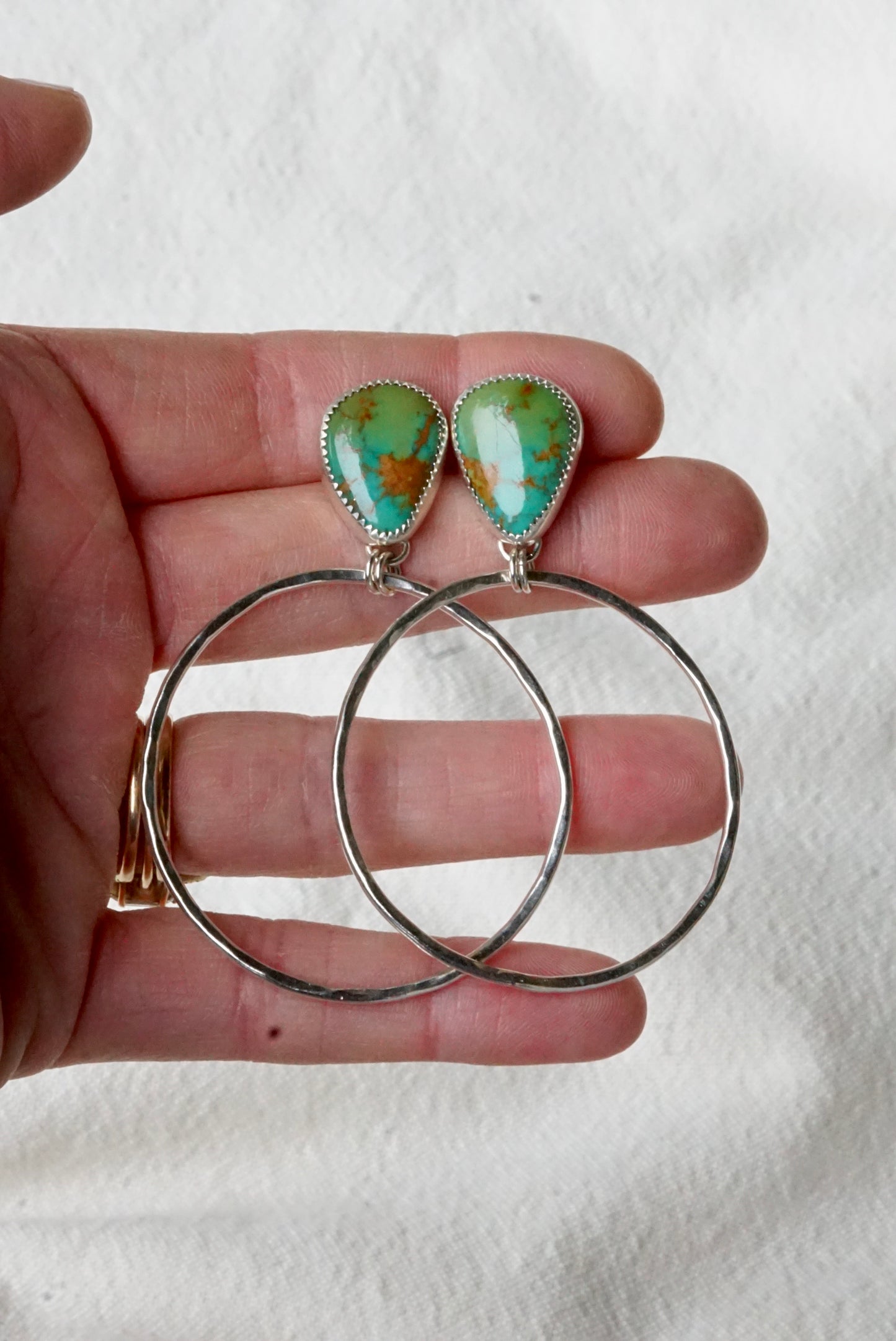 Hammered Organic Hoops (Sonoran Gem)