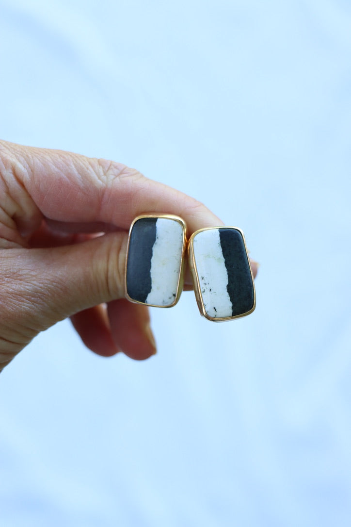 White Buffalo + Gold Studs