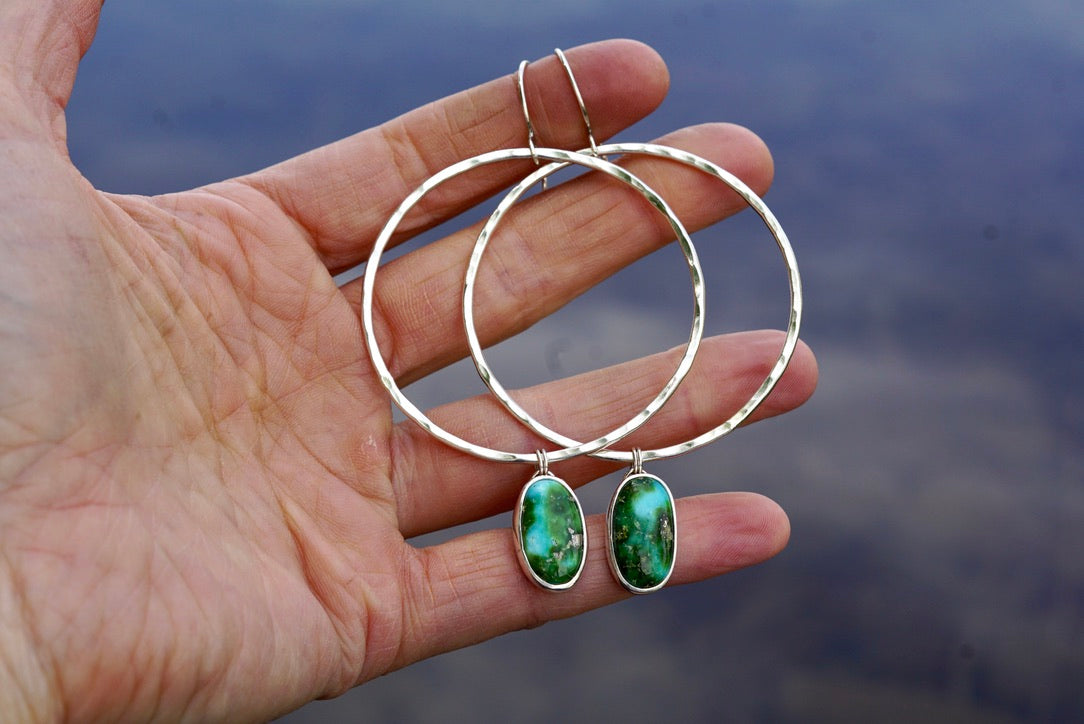 Hammered Organic Hoops (Sonoran Gold)