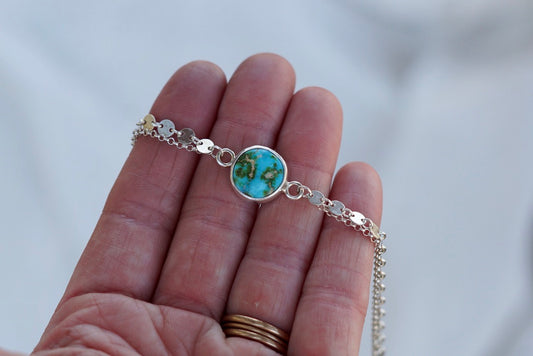 Boho Turquoise Anklet (Sonoran Gold)