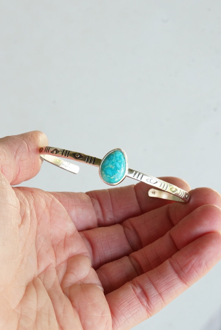 Stamped Cuff Bracelet (Emerald Valley)