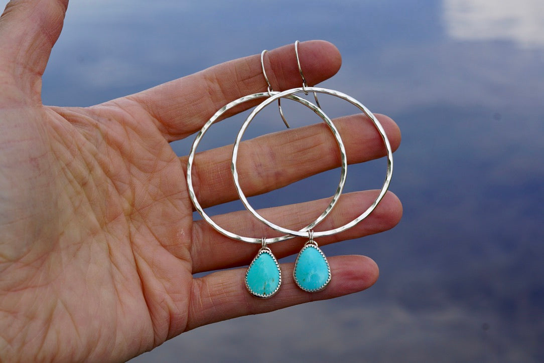 Hammered Organic Hoops (Royston)