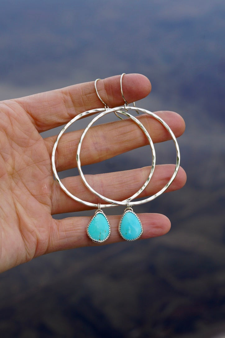 Hammered Organic Hoops (Royston)
