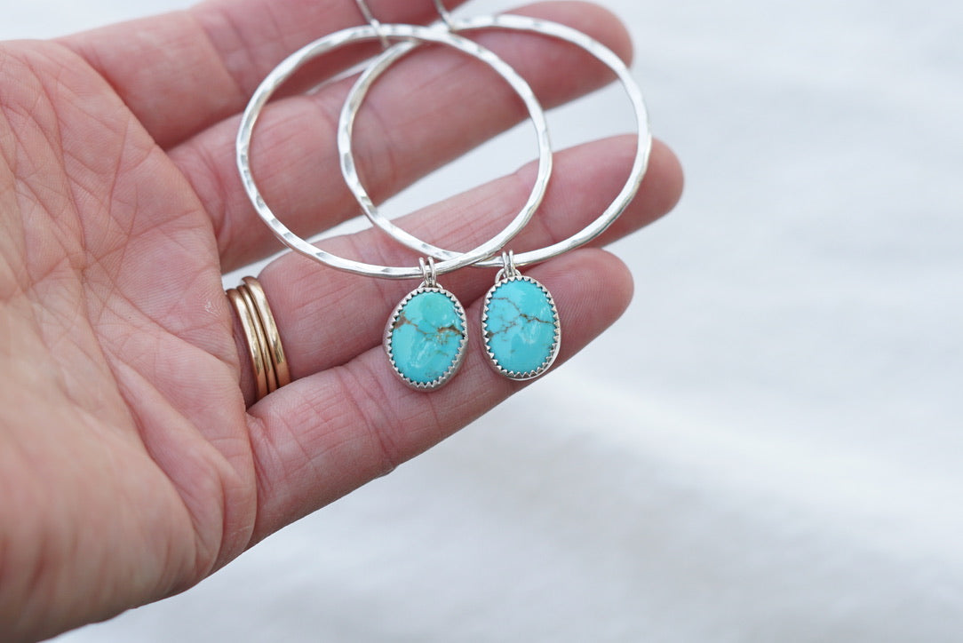 Hammered Organic Hoops (Sonoran Gem)