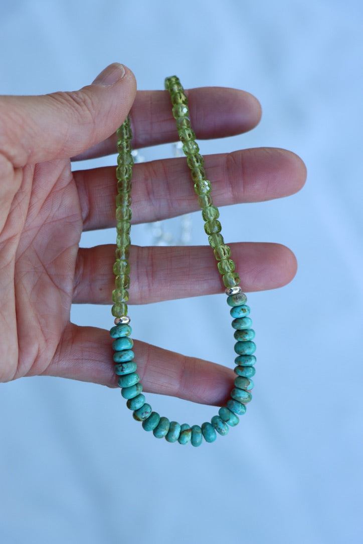 Beaded Necklace (Turquoise/Peridot)