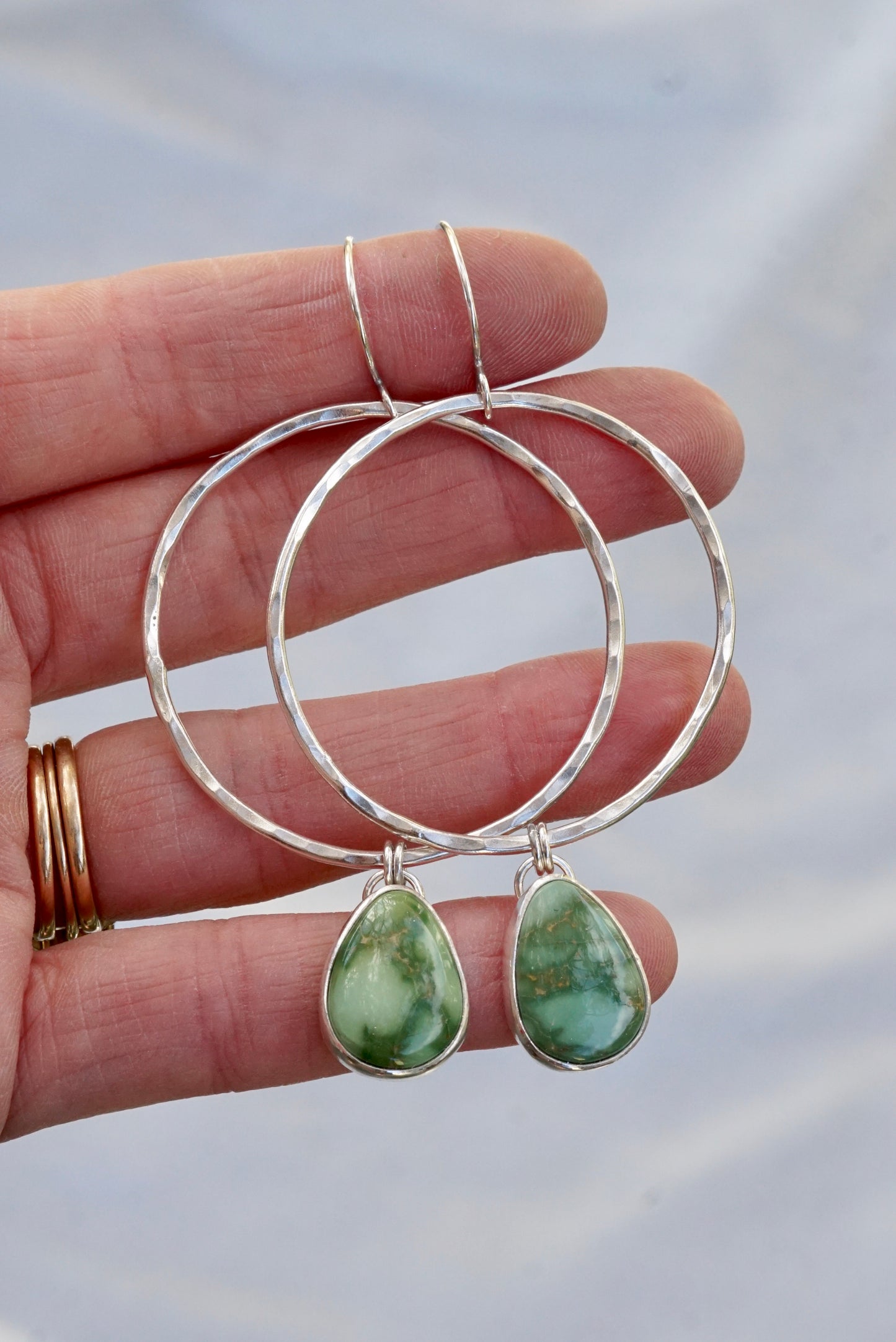 Hammered Organic Hoops (Verde Valley)