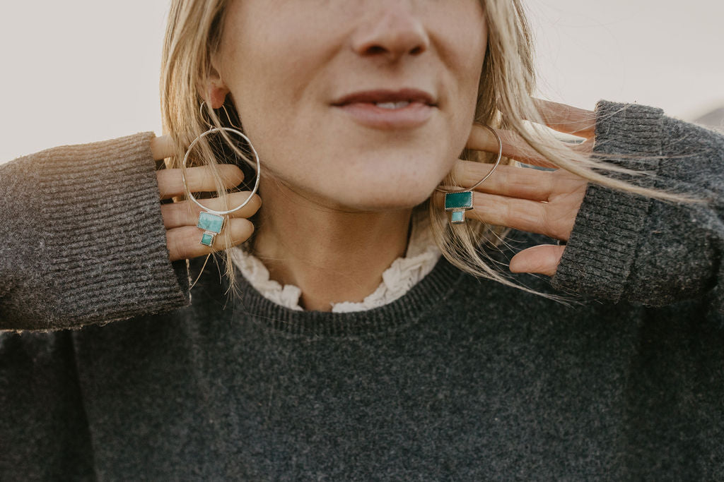 Turquoise Hoops (Multi Stone)
