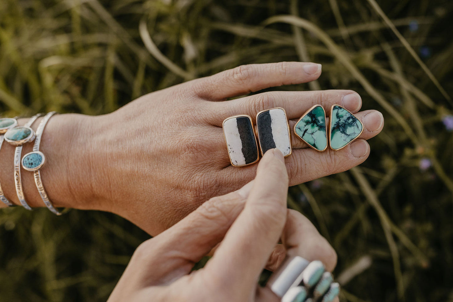 White Buffalo + Gold Studs