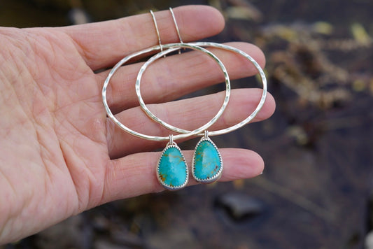 Hammered Organic Hoops (Royston)