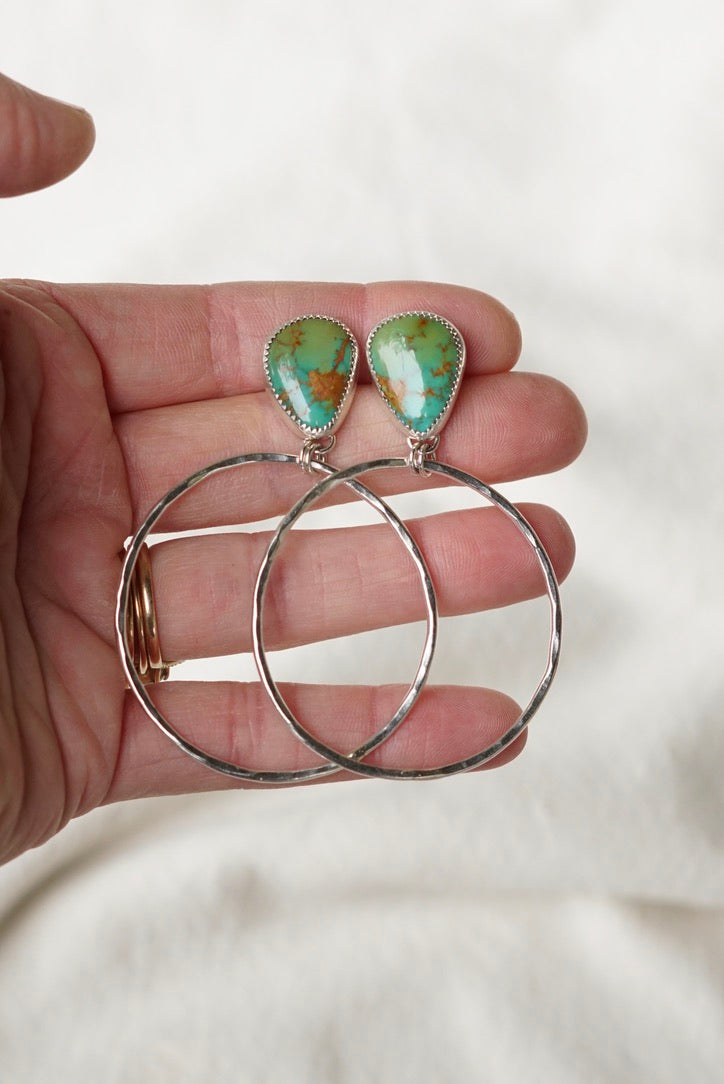 Hammered Organic Hoops (Sonoran Gem)