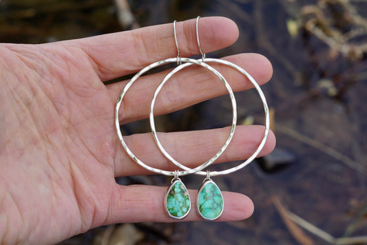 Hammered Organic Hoops (Verde Valley)