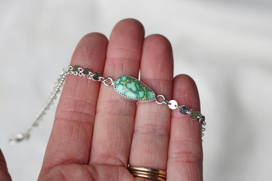 Boho Turquoise Anklet (Sonoran Gold)