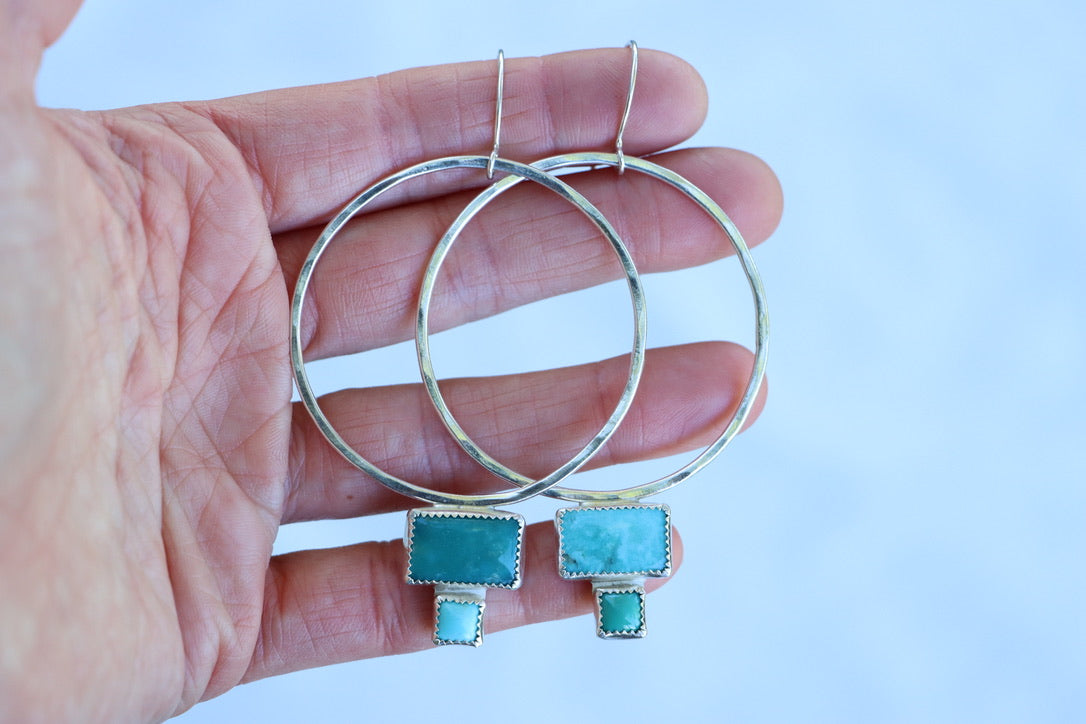 Turquoise Hoops (Multi Stone)