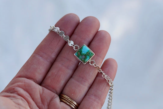 Boho Turquoise Anklet (Sonoran Gold)