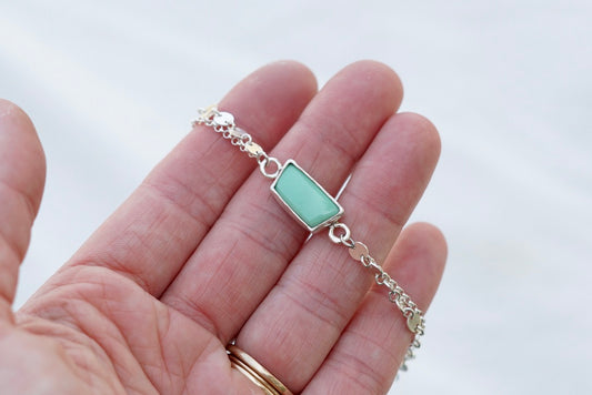 Boho Turquoise Anklet (Lucid Variscite)