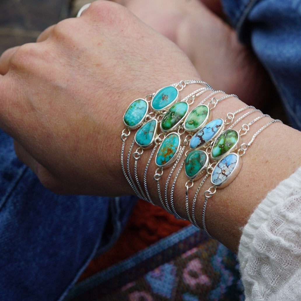 Box Chain Adjustable Bracelet (Emerald Valley)