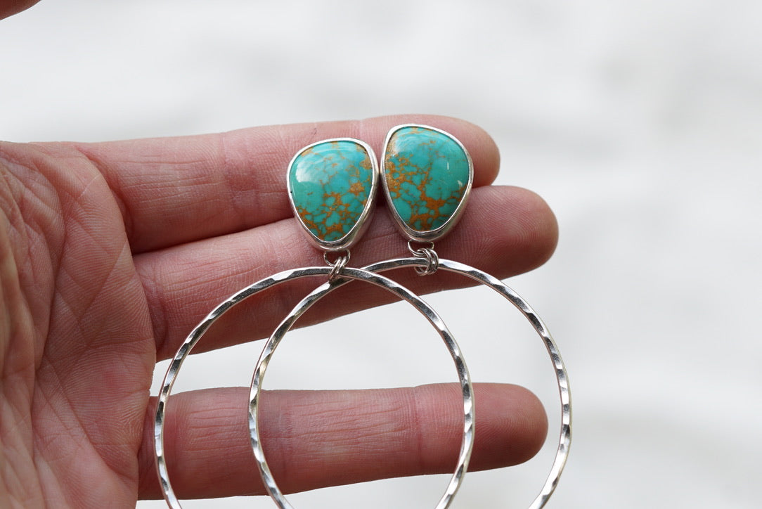 Hammered Organic Hoops (Sonoran Gem)