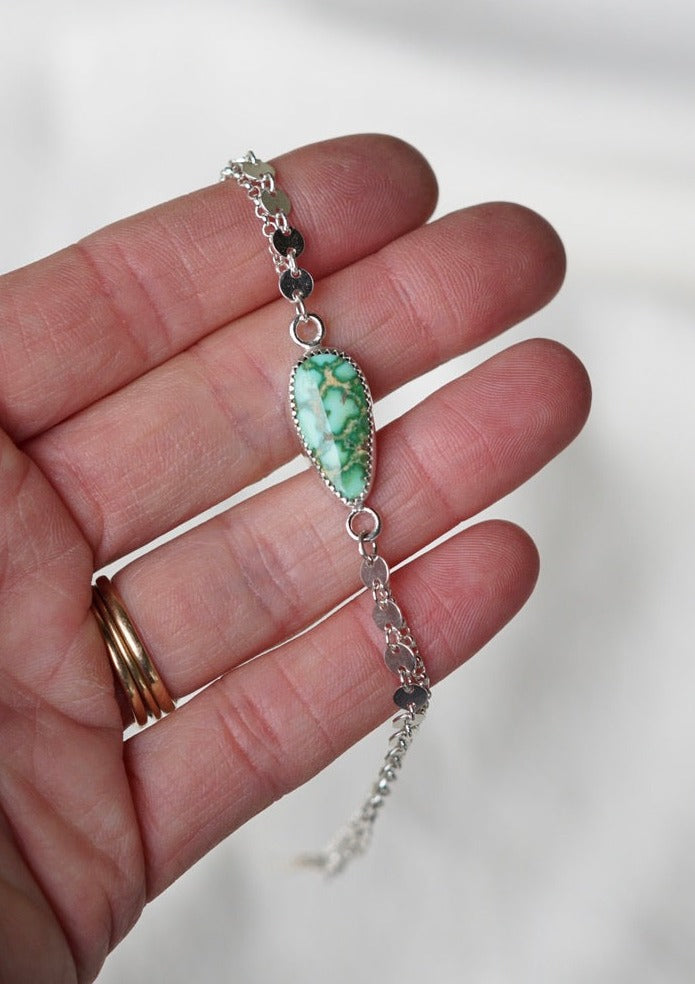 Boho Turquoise Anklet (Sonoran Gold)