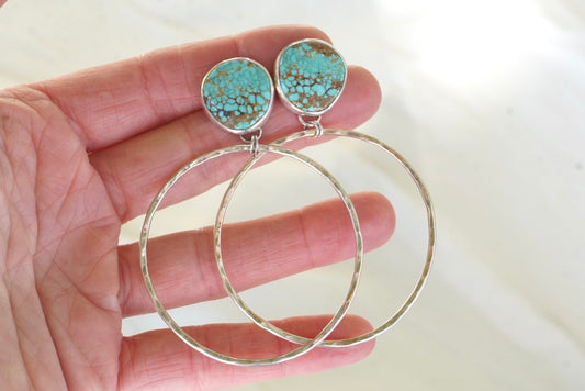 Hammered Organic Hoops (Royston)