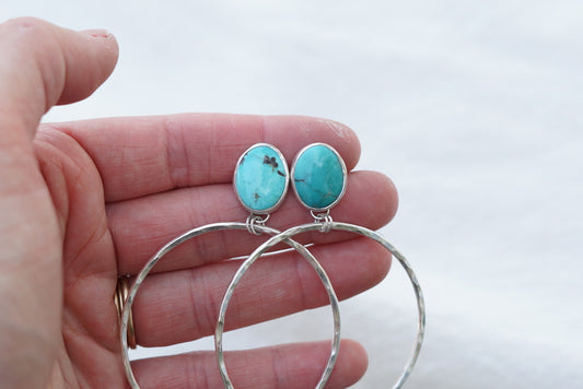 Hammered Organic Hoops (Evans)