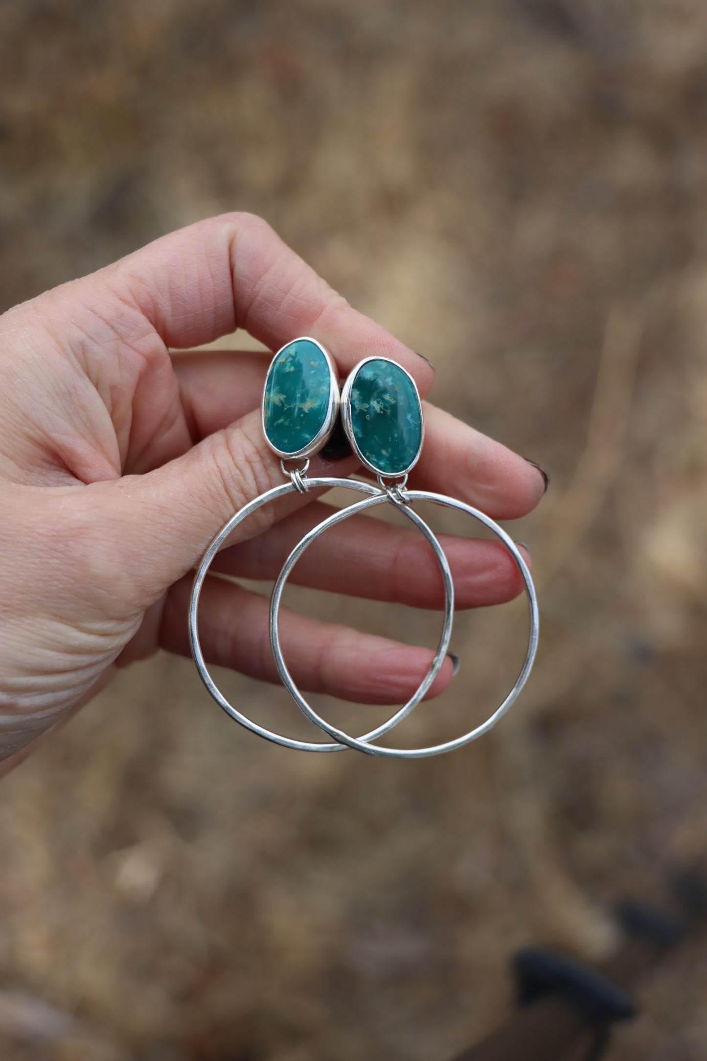 Turquoise Hoops (White Water)