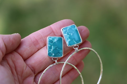 Turquoise Hoops (White Water)