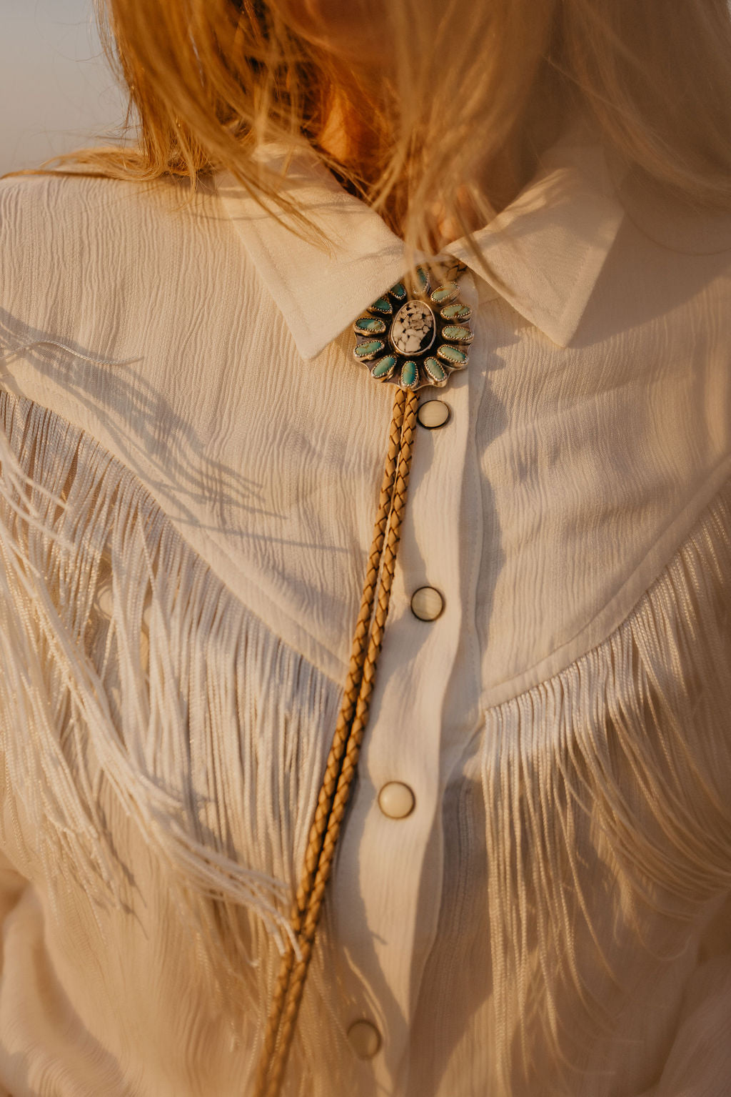 White Buffalo & Kingman Bolo Tie