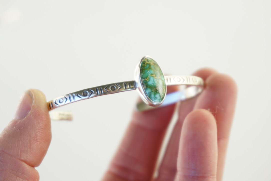 Stamped Cuff Bracelet (Turquoise Mountain)