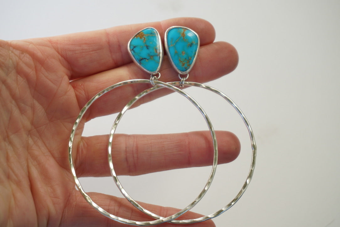 Hammered Organic Hoops (Royston)