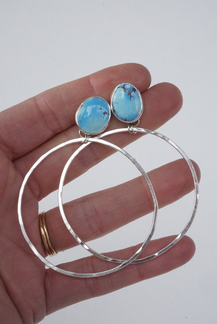Hammered Organic Hoops (Golden Hill)