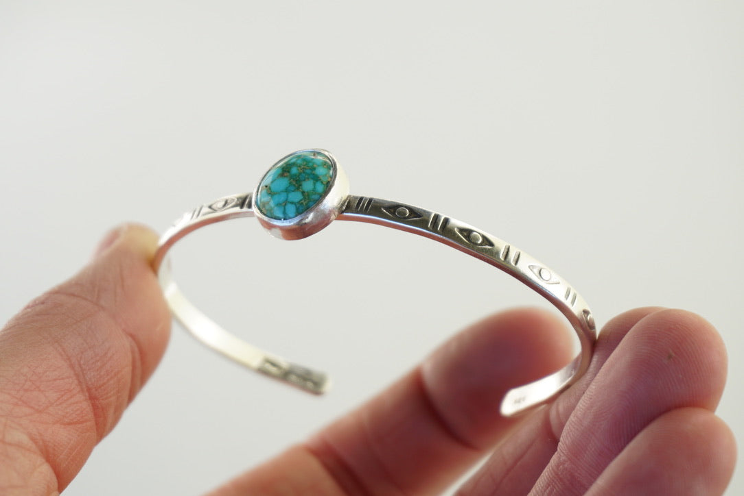Stamped Cuff Bracelet (Turquoise Mountain)
