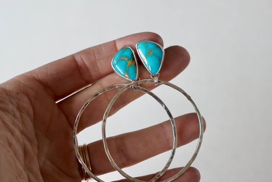 Hammered Organic Hoops (Royston)