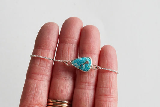 Box Chain Adjustable Bracelet (White Water)