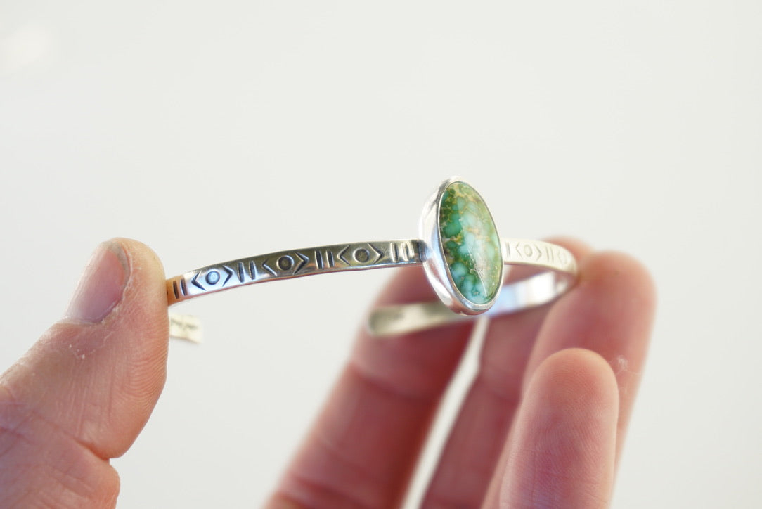 Stamped Cuff Bracelet (Turquoise Mountain)