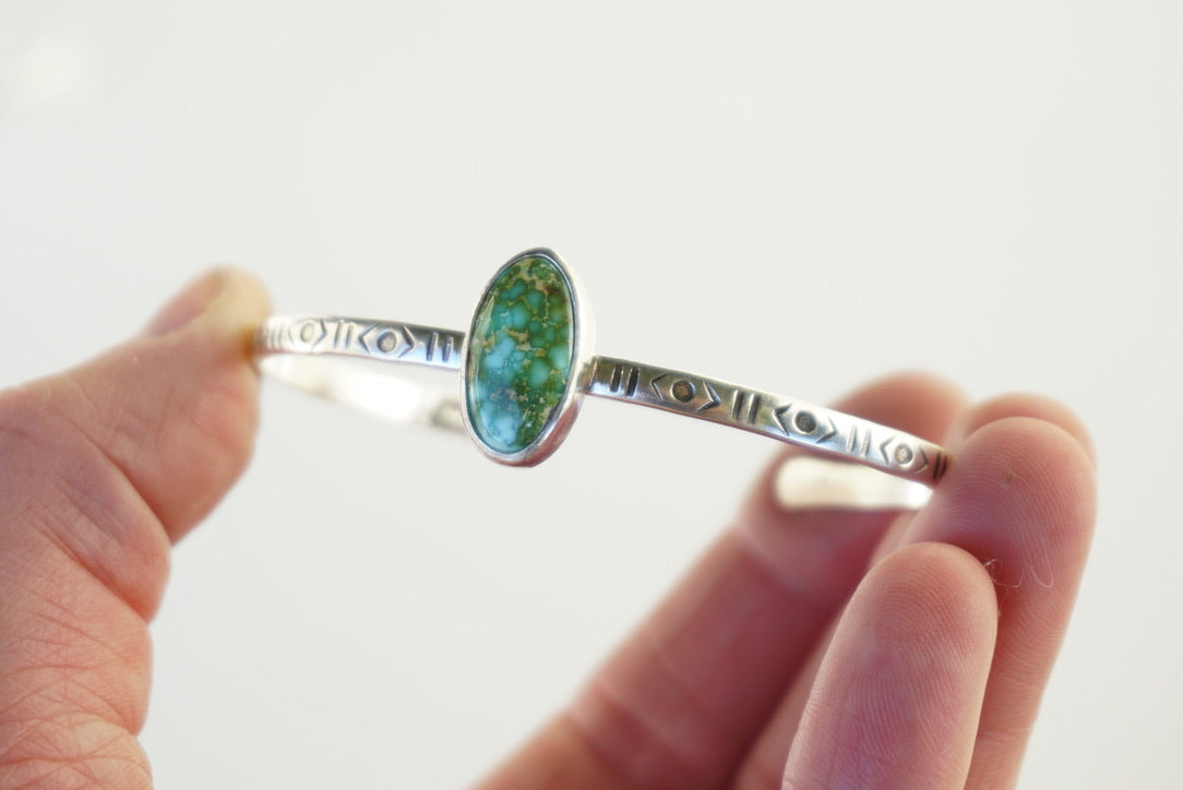 Stamped Cuff Bracelet (Turquoise Mountain)