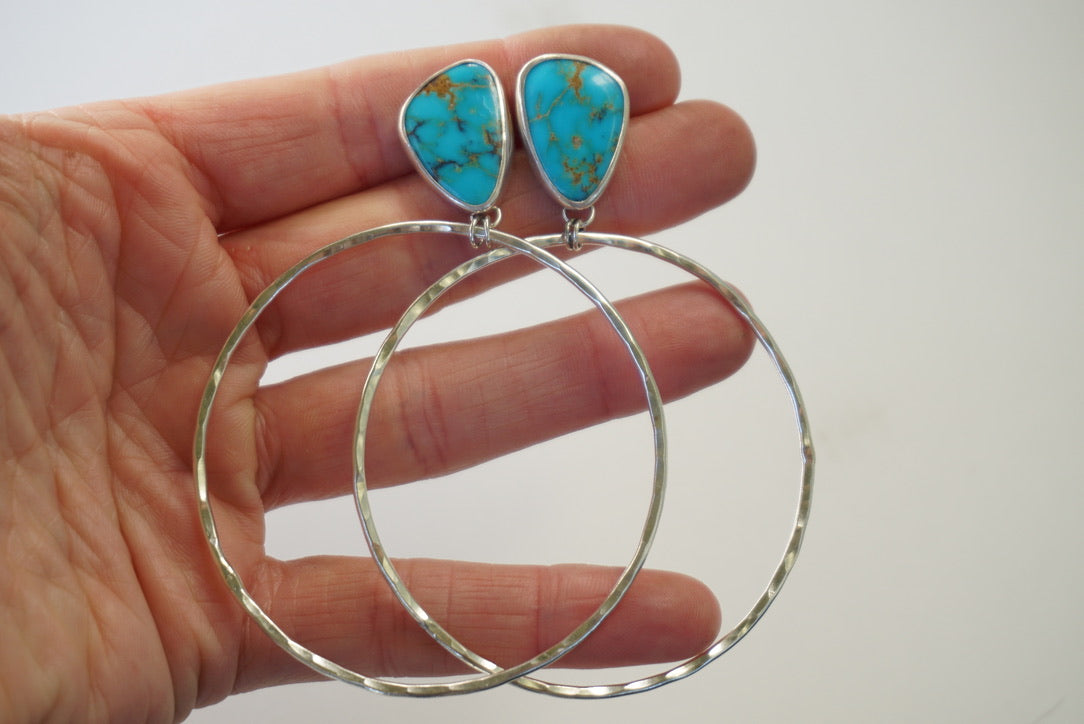 Hammered Organic Hoops (Royston)
