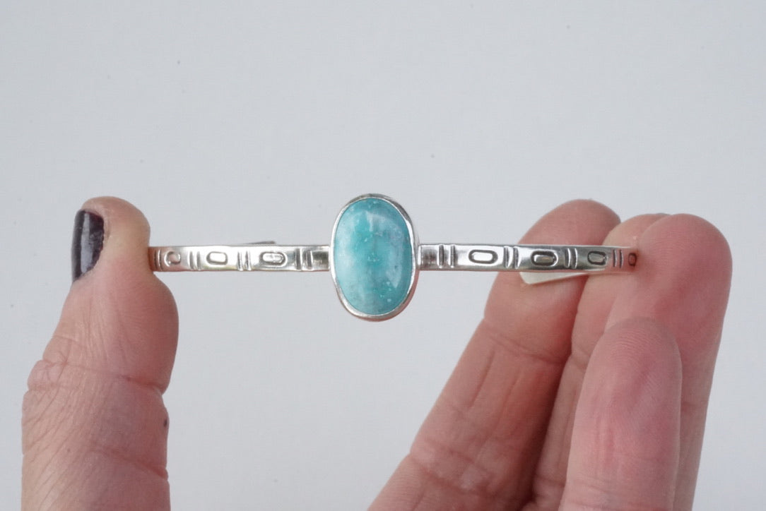 Stamped Cuff Bracelet (White Water)