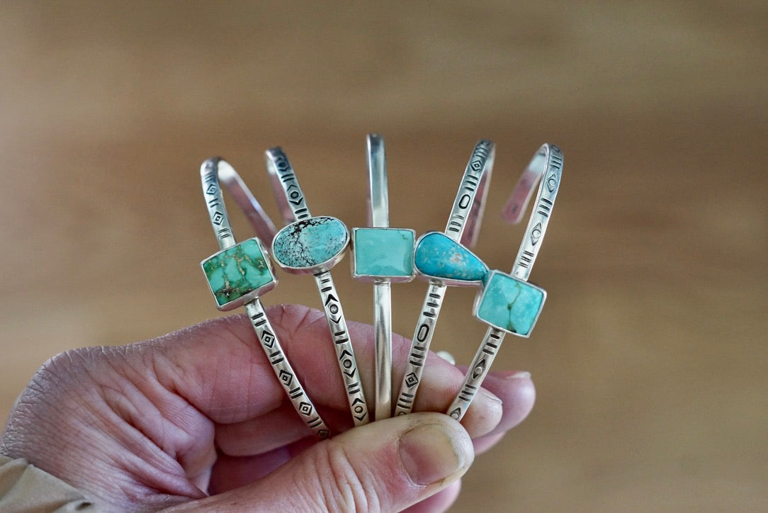 Stamped Cuff Bracelet (Turquoise Mountain)