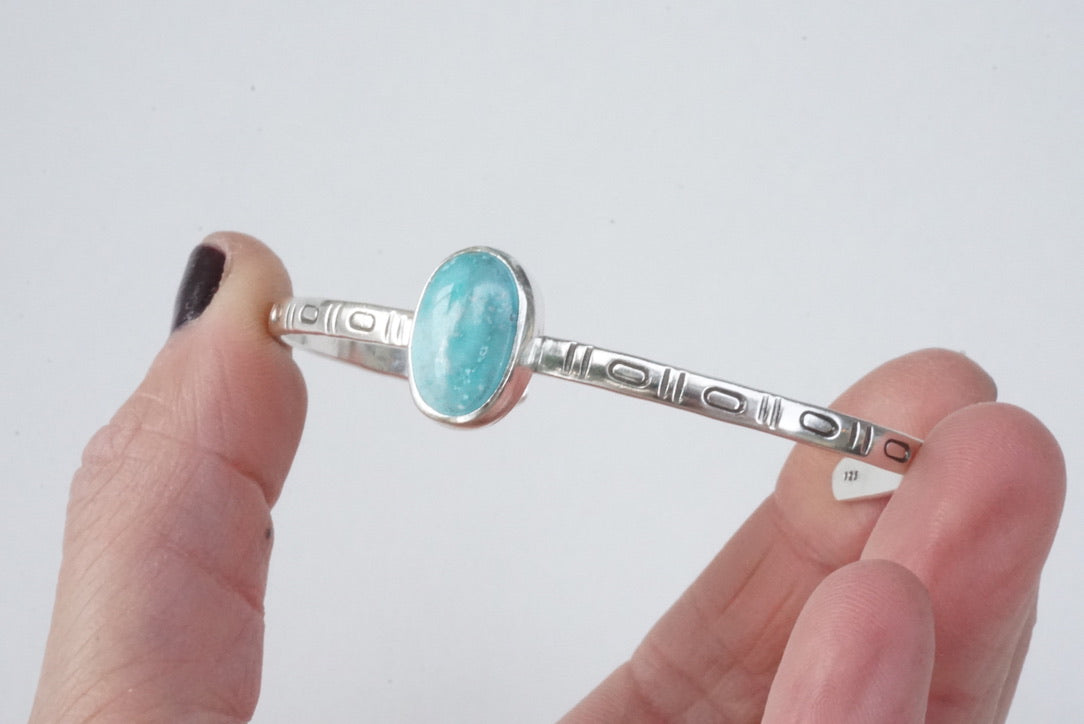 Stamped Cuff Bracelet (White Water)