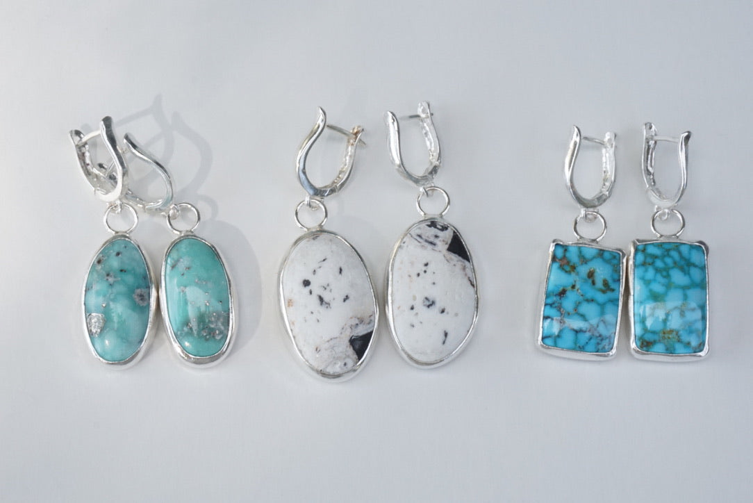 White Buffalo Lever-Back Earrings